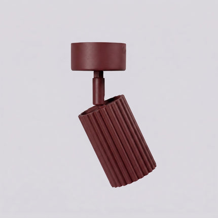 Plafonnier Oslo 1 spot orientable bordeaux, packshot de trois quarts