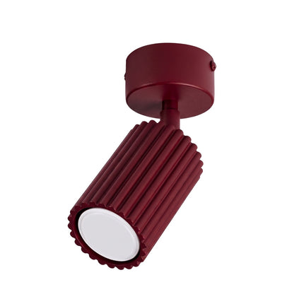 Plafonnier Oslo 1 spot orientable bordeaux, packshot sur fond blanc