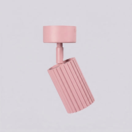 Plafonnier Oslo 1 spot orientable rose poudré, packshot de trois quarts