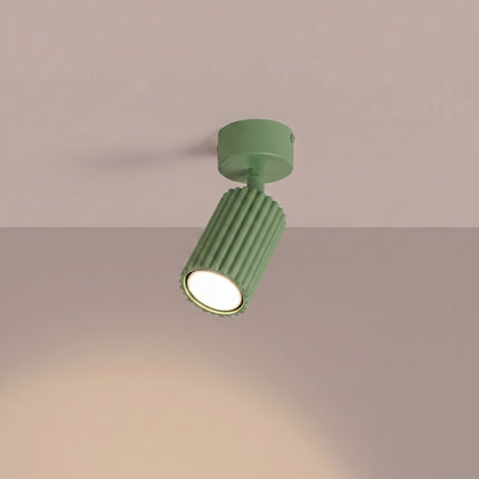 Plafonnier Oslo 1 spot orientable vert sauge, lumière allumée