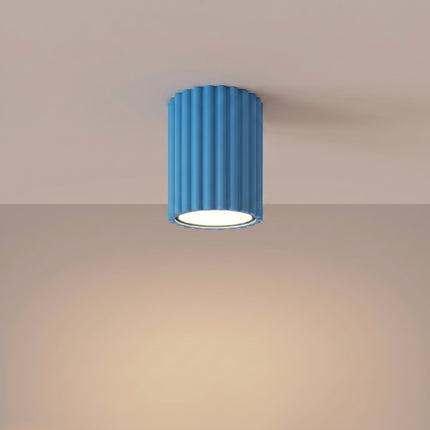 Plafonnier Oslo 10 bleu azur, lumière allumée