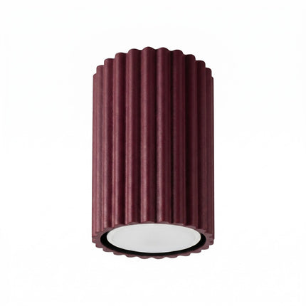 Plafonnier Oslo 10 Bordeaux en Aluminium Nervuré, packshot sur fond blanc