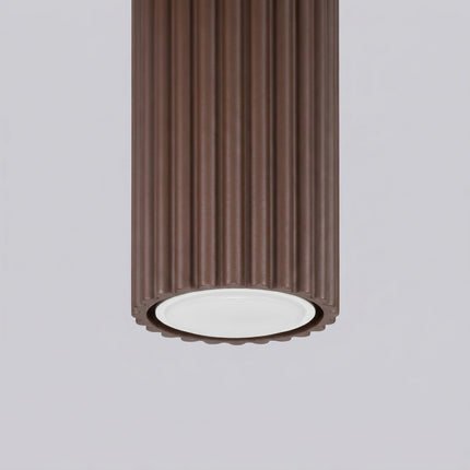 Plafonnier Oslo 10 Brun Chocolat en Aluminium Nervuré, vue de détail