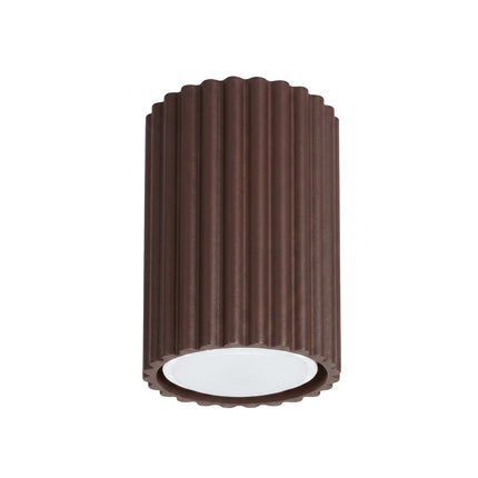 Plafonnier Oslo 10 Brun Chocolat en Aluminium Nervuré, packshot sur fond blanc