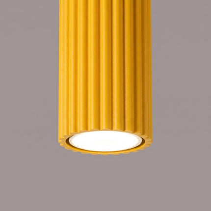 Plafonnier Oslo 10 Jaune Ambré en Aluminium Nervuré, détail de la finition