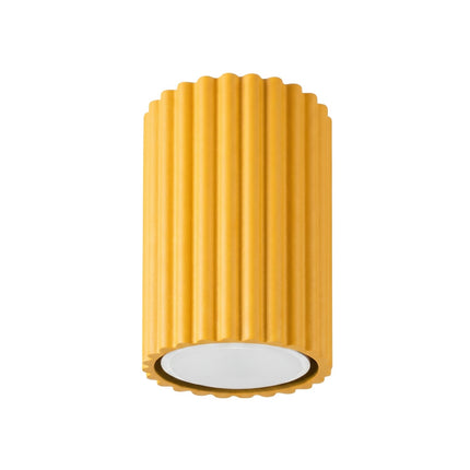 Plafonnier Oslo 10 Jaune Ambré en Aluminium Nervuré, packshot sur fond blanc