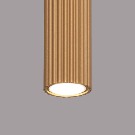 Plafonnier Oslo 10 doré en aluminium strié, petit luminaire chic pour plafond d'entrée ou de couloir