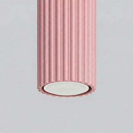 Plafonnier Oslo 10 Rose Poudré en Aluminium Nervuré, vue de détail