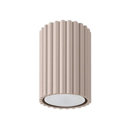 Plafonnier Oslo 10 Taupe en Aluminium Nervuré, packshot sur fond blanc