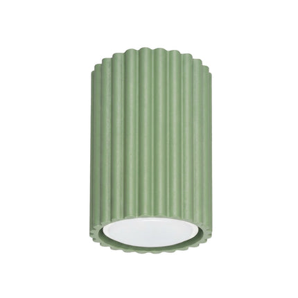 Plafonnier Oslo 10 Vert Sauge en Aluminium Nervuré, packshot sur fond blanc