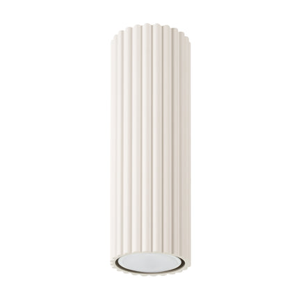 Plafonnier Oslo 20 beige en aluminium nervuré, packshot sur fond blanc