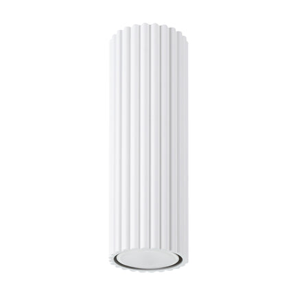 Plafonnier Oslo 20 blanc en aluminium nervuré, packshot sur fond blanc