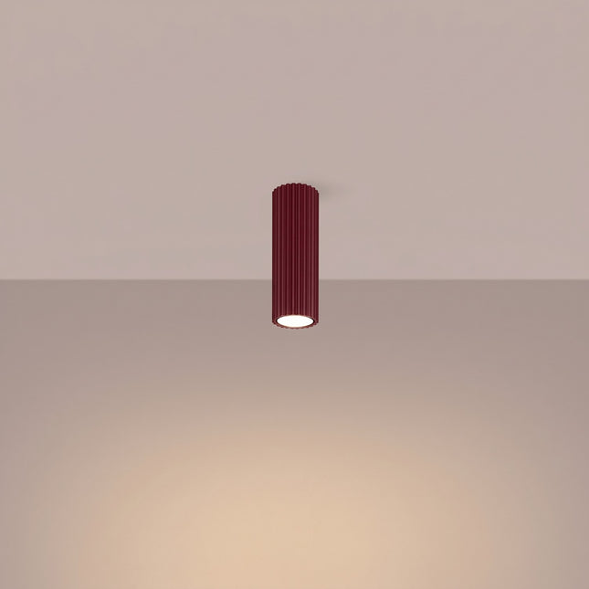 Oslo ceiling light 20 burgundy, light on