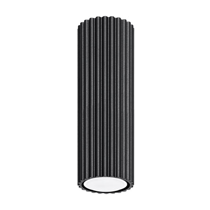 Plafonnier Oslo 20 noir en aluminium nervuré, packshot sur fond blanc