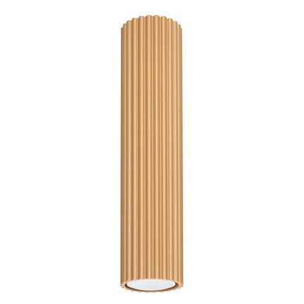 Plafonnier Oslo 20 or en aluminium nervuré, packshot sur fond blanc