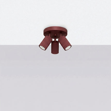 Plafonnier Oslo 3 Spots Orientables Aluminium Bordeaux, vue en situation