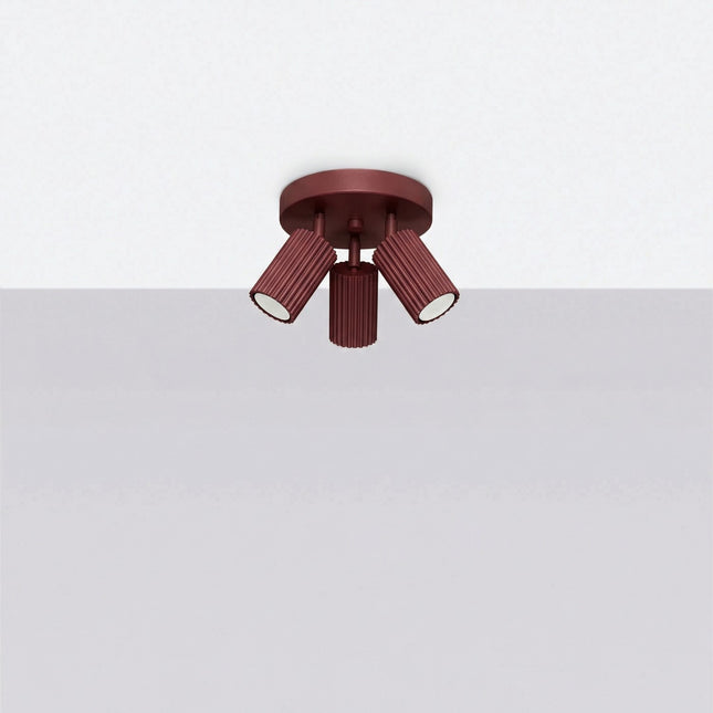 Plafonnier Oslo 3 Spots Orientables Aluminium Bordeaux, vue en situation