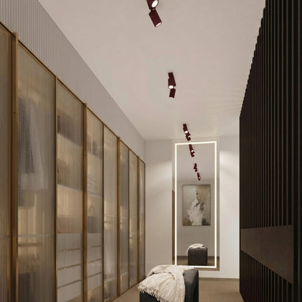 Plafonnier Oslo 3 Spots Orientables Aluminium Bordeaux, mise en situation 2