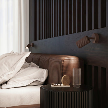 Plafonnier Oslo 3 Spots Orientables Aluminium Brun Chocolat, mise en situation 3
