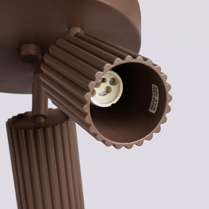 Plafonnier Oslo 3 Spots Orientables Aluminium Brun Chocolat, détail de la fixation