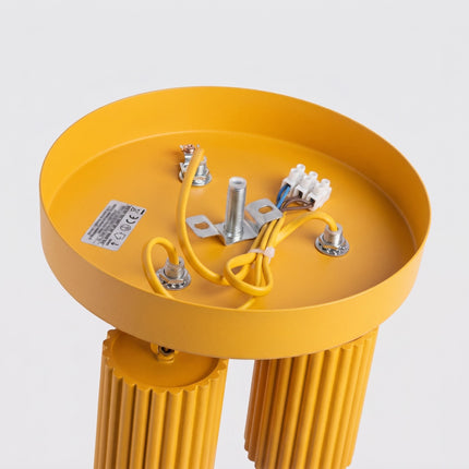 Plafonnier Oslo 3 Spots Orientables Aluminium Jaune Ambré, détail de la finition