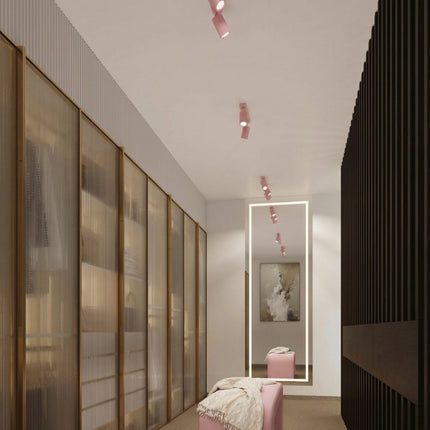 Plafonnier Oslo 3 Spots Orientables Aluminium Rose Poudré, mise en situation 2