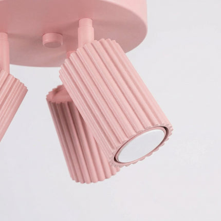 Plafonnier Oslo 3 Spots Orientables Aluminium Rose Poudré, packshot de trois quarts