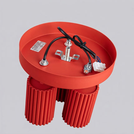 Plafonnier Oslo 3 Spots Orientables Aluminium Rouge Vif, vue de détail