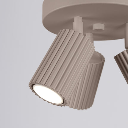 Plafonnier Oslo 3 Spots Orientables Aluminium Taupe, vue de détail