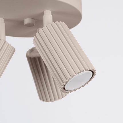 Plafonnier Oslo 3 Spots Orientables Aluminium Taupe, packshot de trois quarts