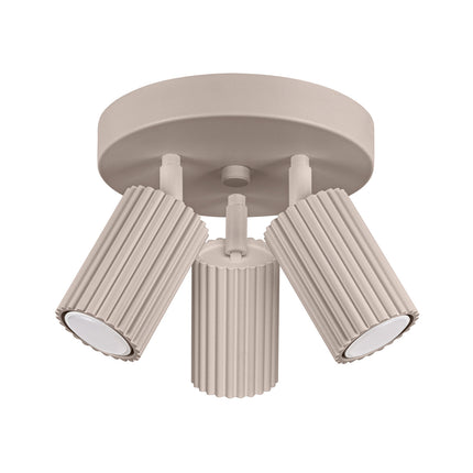 Plafonnier Oslo 3 Spots Orientables Aluminium Taupe, packshot sur fond blanc