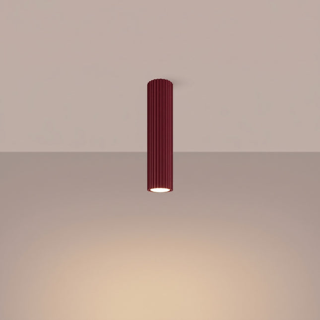 Oslo ceiling light 30 burgundy, light on
