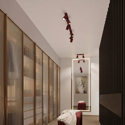 Plafonnier Oslo 30 bordeaux dans un intérieur contemporain
