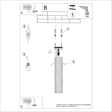Plafonnier Oslo 40 doré en aluminium cannelé, luminaire de plafond chic, vue du culot GU10