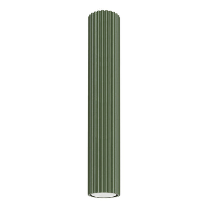 Plafonnier Oslo 40 vert olive en aluminium cannelé, luminaire de plafond nature