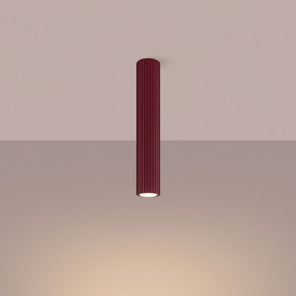 Plafonnier Oslo 60 bordeaux, lumière allumée