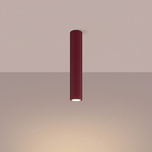 Oslo ceiling light 60 burgundy, light on