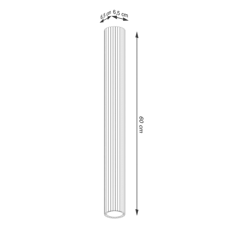 Dimensions Plafonnier Oslo 60 Aluminium Cannelé Bordeaux