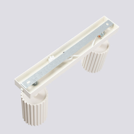 Plafonnier Oslo barre 2 spots orientables 30 cm beige, vue de détail