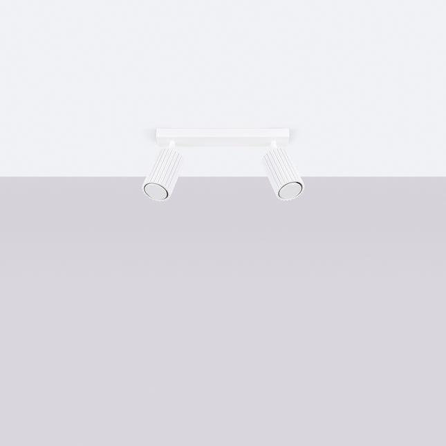 Plafonnier Oslo barre 2 spots orientables 30 cm blanc, vue en situation