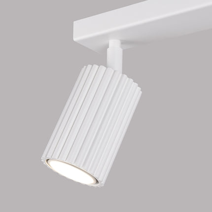 Plafonnier Oslo barre 2 spots orientables 30 cm blanc, vue sur fond coloré
