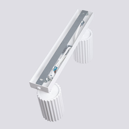 Plafonnier Oslo barre 2 spots orientables 30 cm blanc, vue de détail
