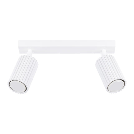 Plafonnier Oslo barre 2 spots orientables 30 cm blanc, packshot sur fond blanc