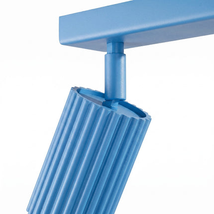 Plafonnier Oslo barre 2 spots orientables 30 cm bleu ciel, détail de la fixation