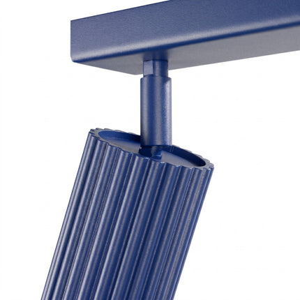 Plafonnier Oslo barre 2 spots orientables 30 cm bleu outremer, détail de la fixation