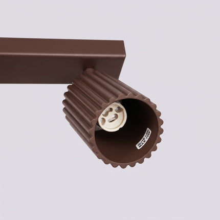 Plafonnier Oslo barre 2 spots orientables 30 cm brun chocolat, packshot de trois quarts