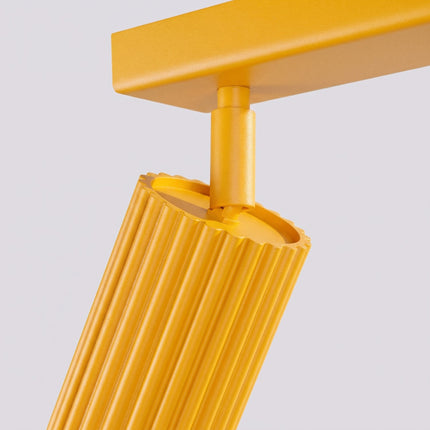 Plafonnier Oslo barre 2 spots orientables 30 cm jaune ambré, détail de la fixation