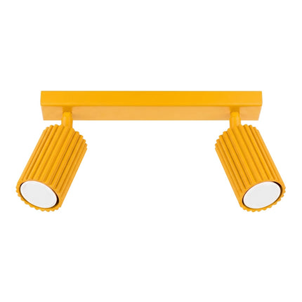 Plafonnier Oslo barre 2 spots orientables 30 cm jaune ambré, packshot sur fond blanc