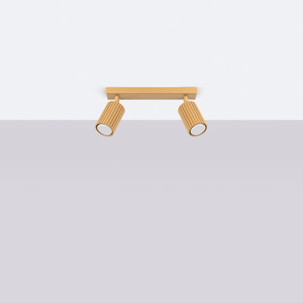 Plafonnier Oslo barre 2 spots orientables 30 cm or, vue en situation