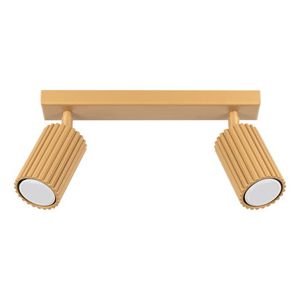 Plafonnier Oslo barre 2 spots orientables 30 cm or, packshot sur fond blanc